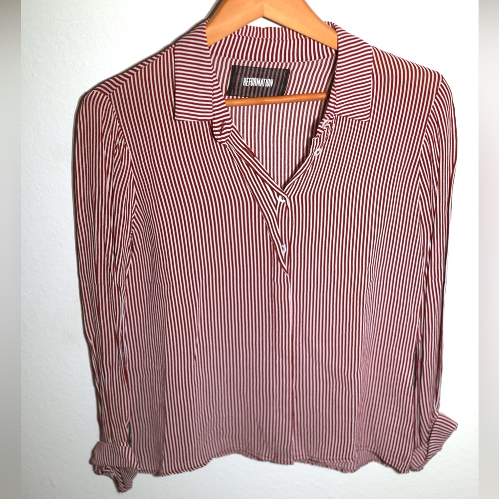 Reformation Striped Blouse Size S